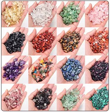 Natural purple yellow white powder crystal fluorite rubble Quality Chips 7-9mm 100 Grams