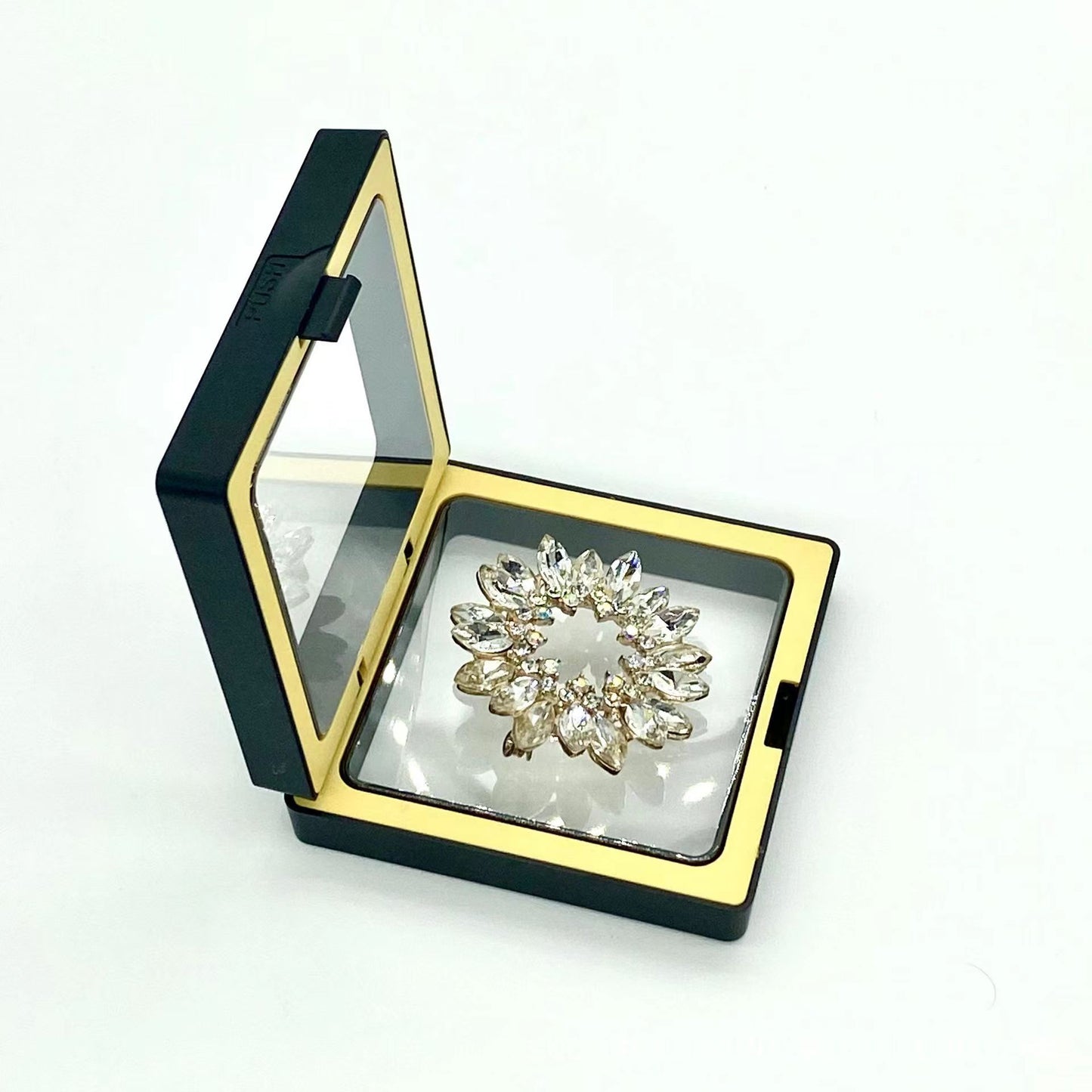 High quality transparent PE Film display box suspension packaging custom jewelry box personalized Logo Chic Ring Bracelet Necklace Gift Box