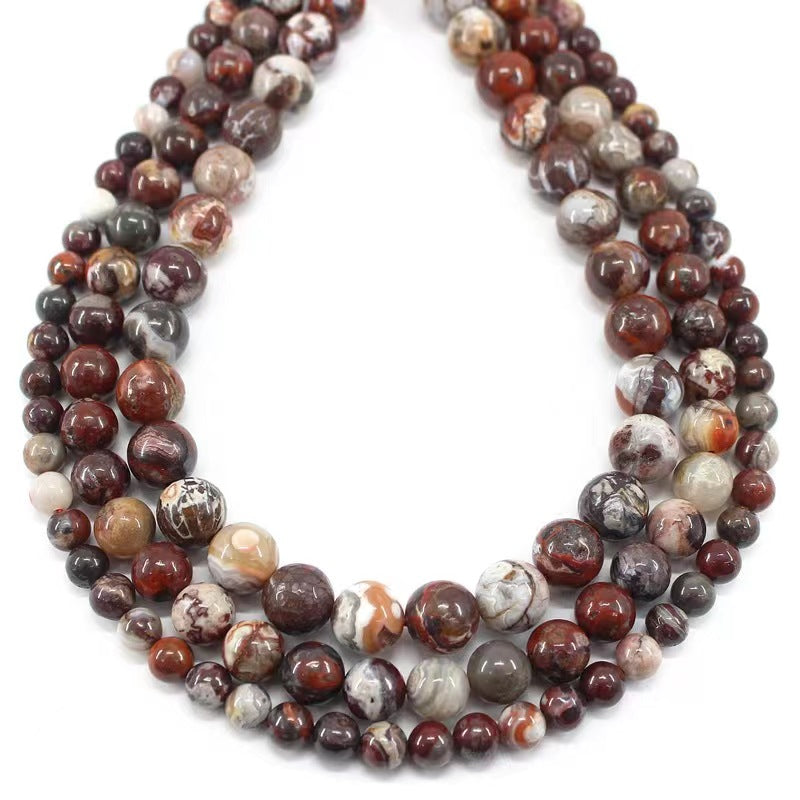 Nature Mexico Crazy Lace Agate Round Loose Beads