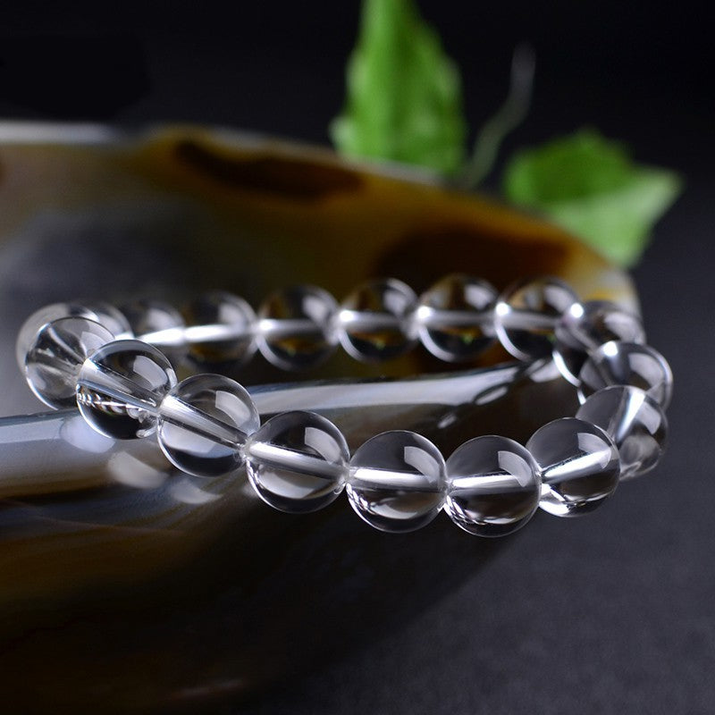 7A Natural Clear Quartz Crystal Round Beads 6mm-12mm Genuine Clear Quartz Bracelet