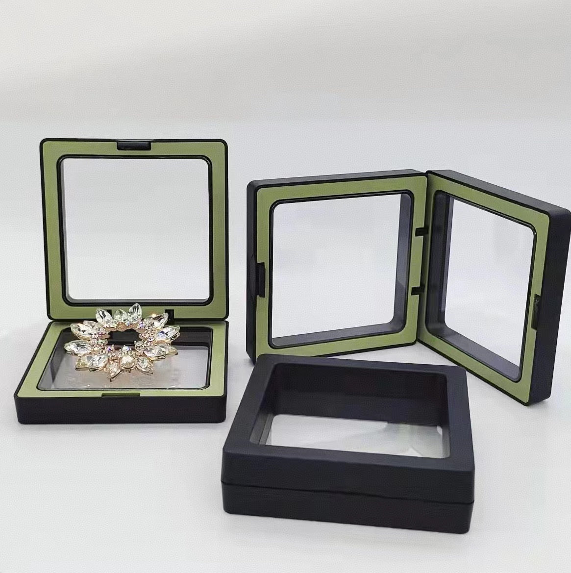 High quality transparent PE Film display box suspension packaging custom jewelry box personalized Logo Chic Ring Bracelet Necklace Gift Box