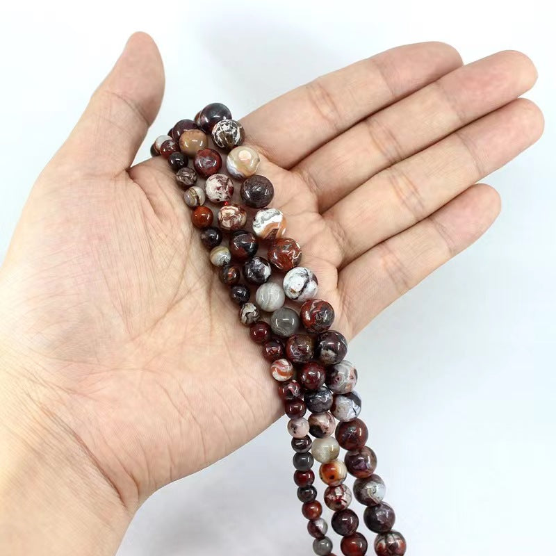 Nature Mexico Crazy Lace Agate Round Loose Beads
