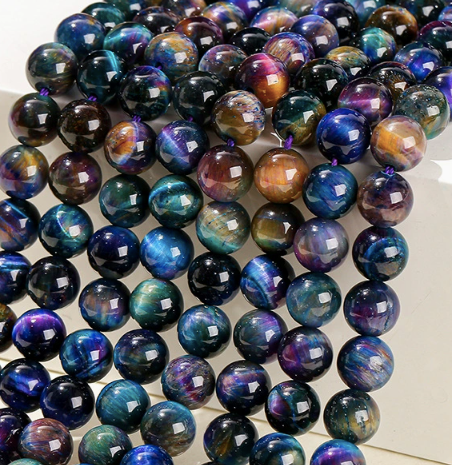 7A Natural Tiger Eye Loose Beads with strand 6 8 10 12mm