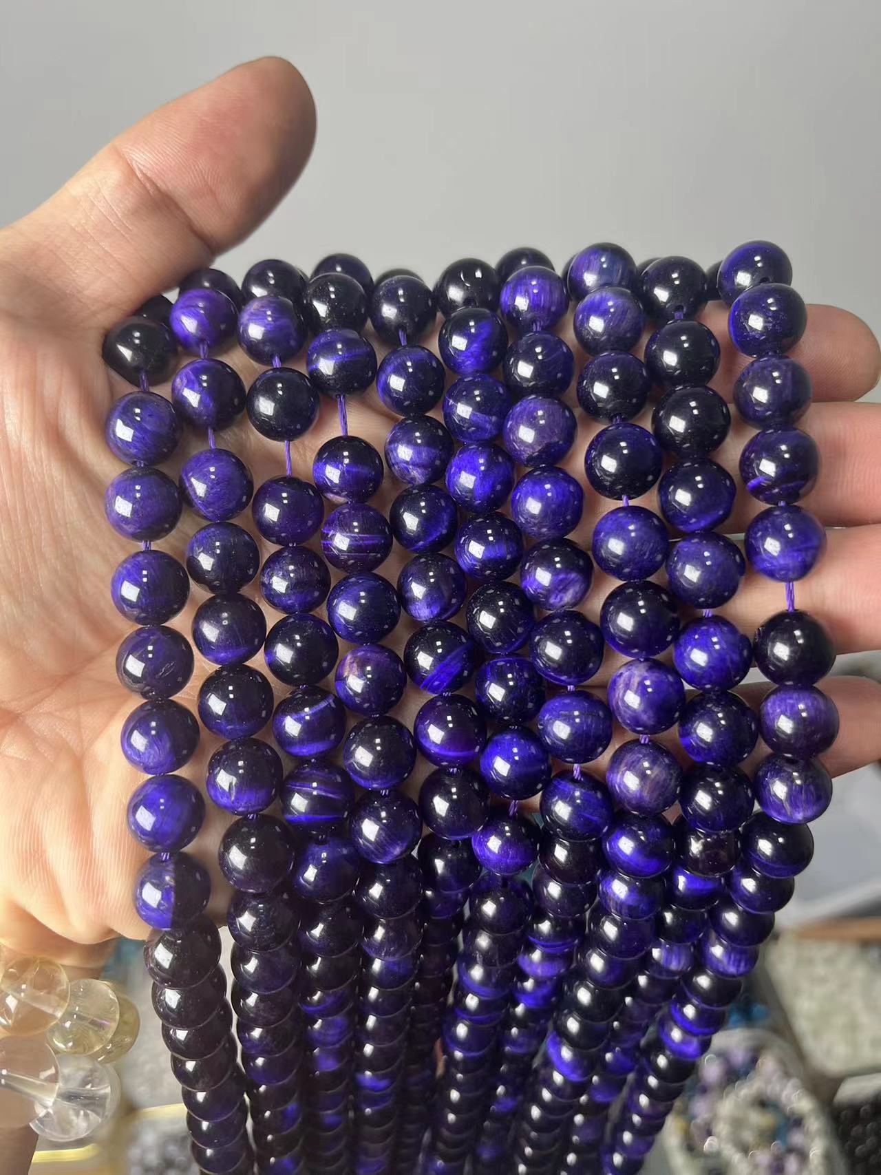 7A Natural Tiger Eye Loose Beads with strand 6 8 10 12mm
