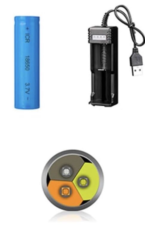 Led Three Light Source Jewelry Identification Flashlight
