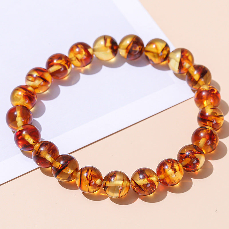 Chester Crystal 7A Natural Flower Amber Bracelets