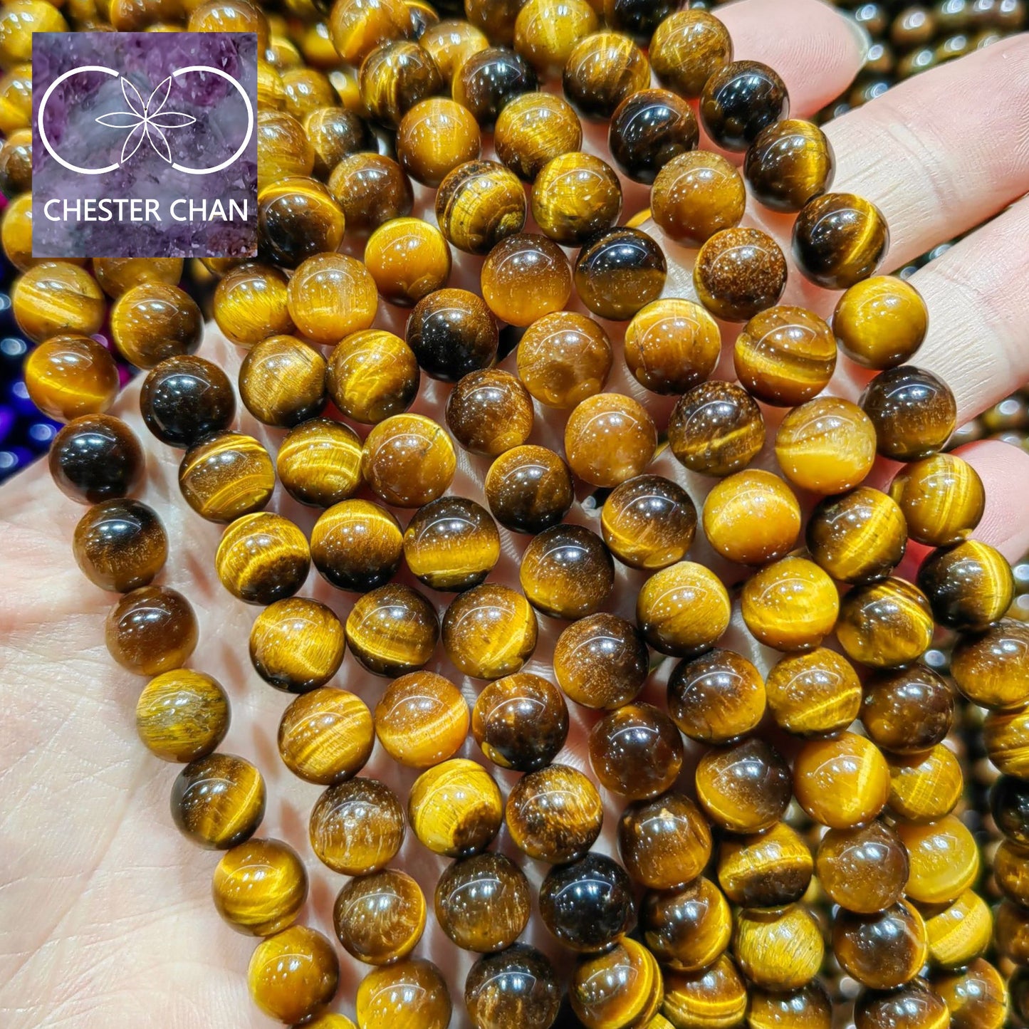 7A Natural Tiger Eye Loose Beads with strand 6 8 10 12mm
