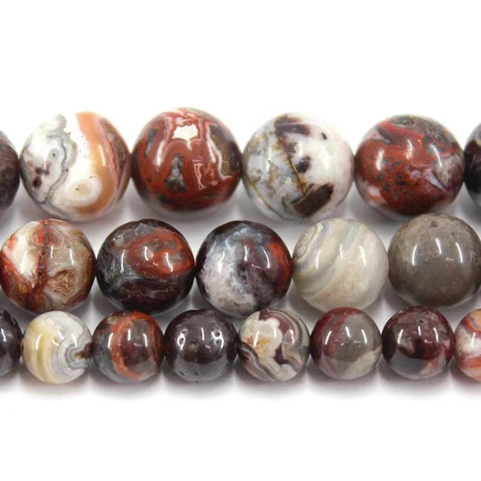 Nature Mexico Crazy Lace Agate Round Loose Beads