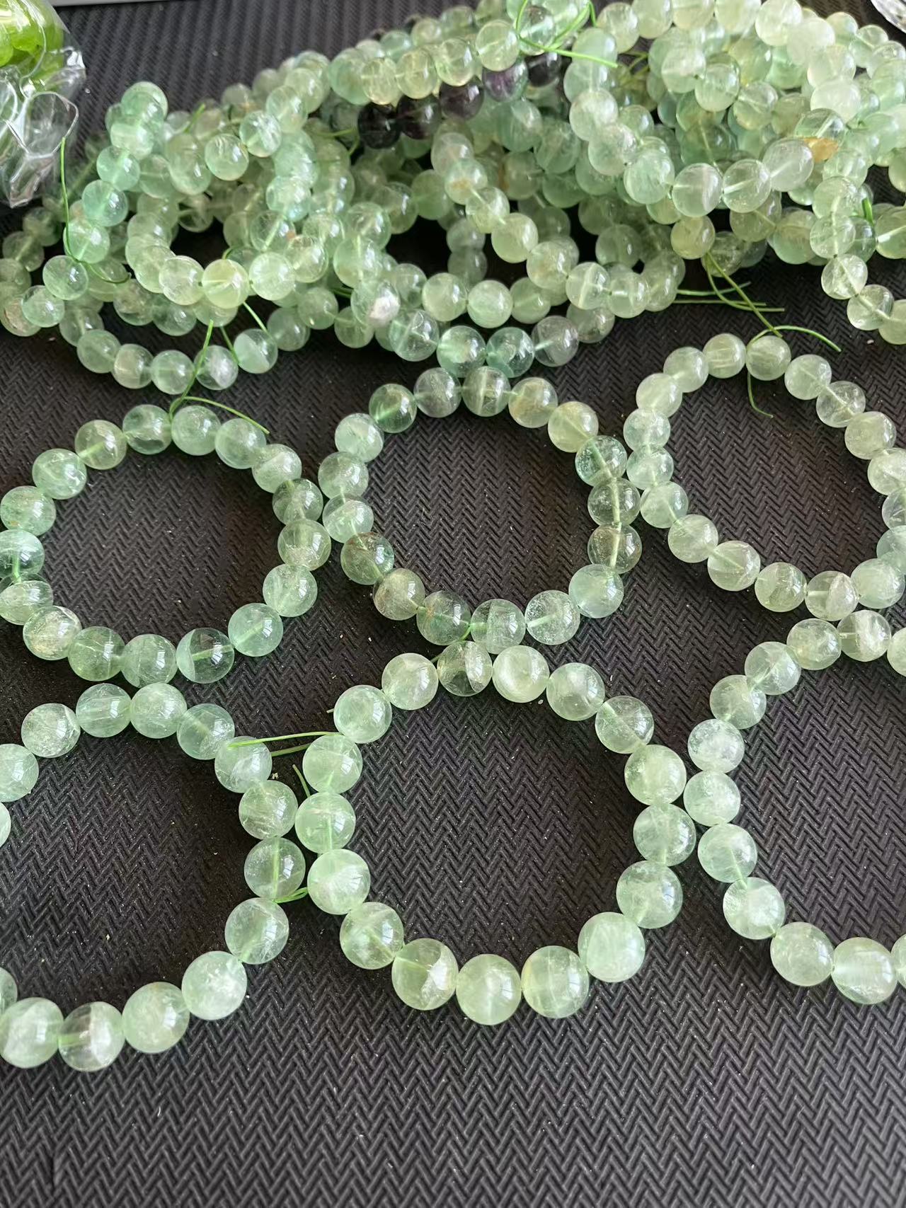 2A Natural Green Flourite Round Bracelet