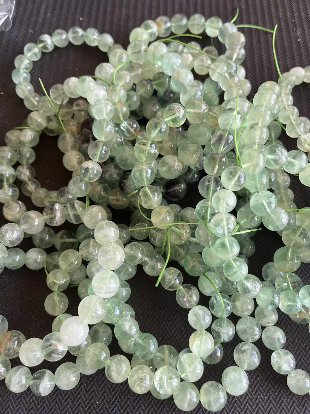 2A Natural Green Flourite Round Bracelet